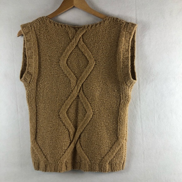 Tory Burch small vest top knitted tan pullover - Picture 4 of 8